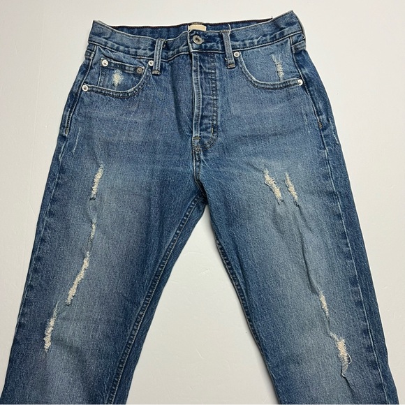 Gap x Cone Denim Distressed High Rise Straight Leg Jeans Size: 26x28 - Picture 4 of 7